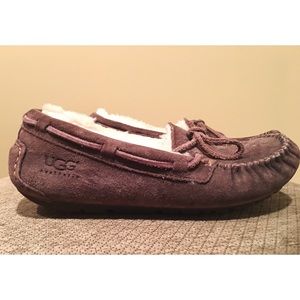 UGG Dakota Metallic Leather Lace Suede Moccasin